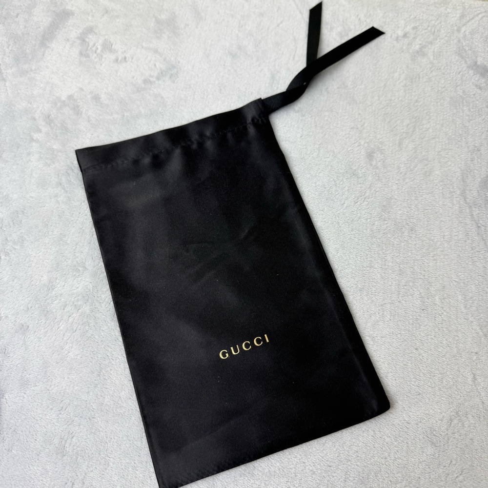 Gucci Black Satin Sunglasses Jewelry Drawstring Dustbag Pouch